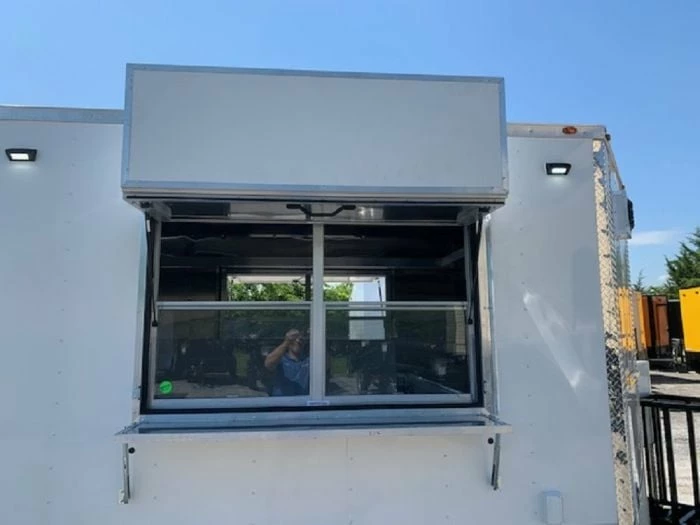 SLE Concessions 8.5' X 24' White Pizza Concession Food Trailer - Image 5