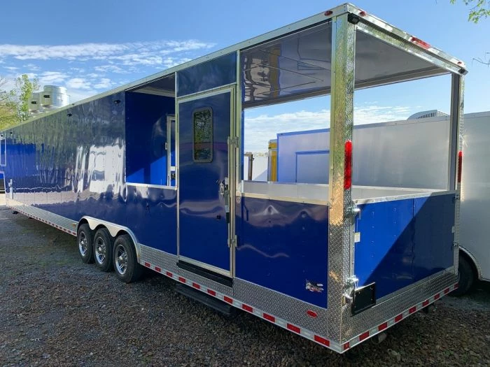 SLE Concessions 8.5' X 53' Cobalt Blue Gooseneck Concession Food Trailer With Appliances