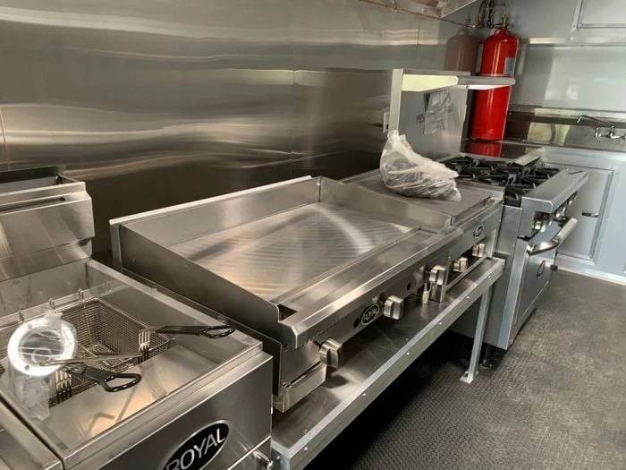 SLE Concessions 8.5' X 53' Cobalt Blue Gooseneck Concession Food Trailer With Appliances - Image 4