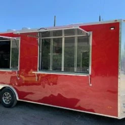 SLE Concessions Red 8.5x24 Food Catering Concession Food Trailer With Appliances