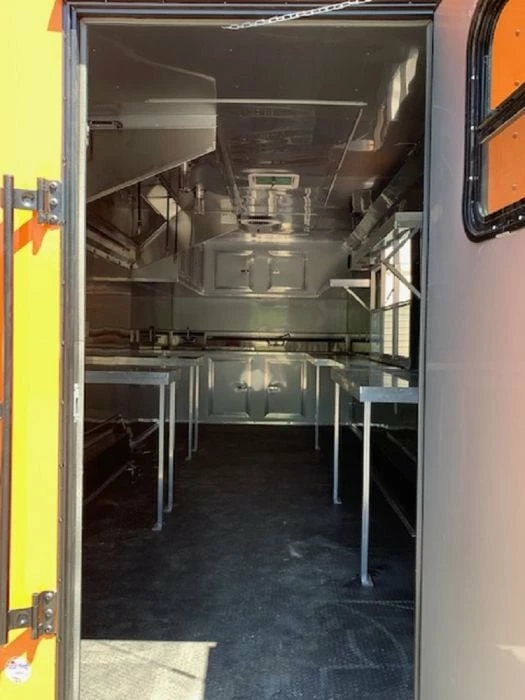 SLE Concessions 8.5' X 24' Orange Concession Food Trailer With Restroom - Image 6