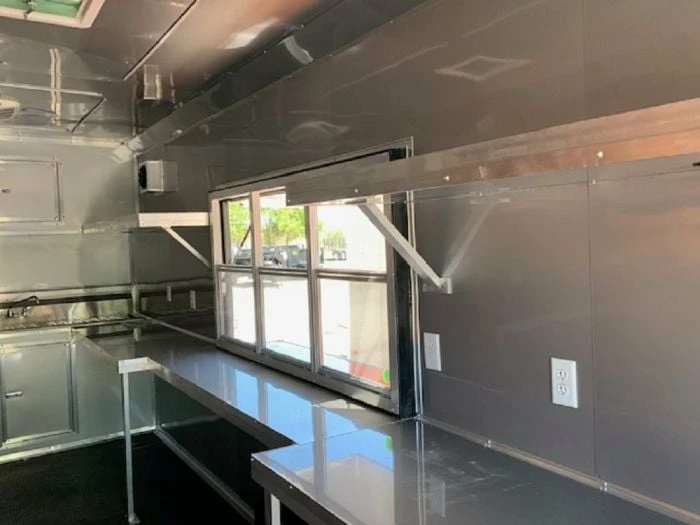 SLE Concessions 8.5' X 24' Orange Concession Food Trailer With Restroom - Image 5