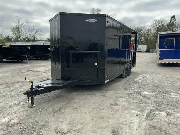 SLE Concessions 8.5' X 20' Black On Black Concession Food Trailer - Image 3