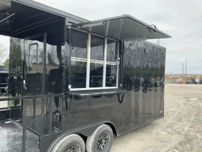 SLE Concessions 8.5' X 20' Black On Black Concession Food Trailer