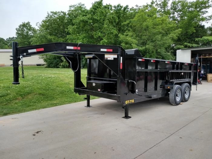 SLE Dump Trailers Gooseneck Dump Trailer 7' X 16' Hydraulic 3 Ft Sides Mulch - Image 2