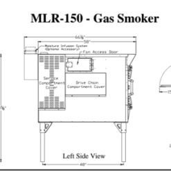 Southern Pride MLR-150 Stainless Steel Interior Exterior Rotisserie Smoker