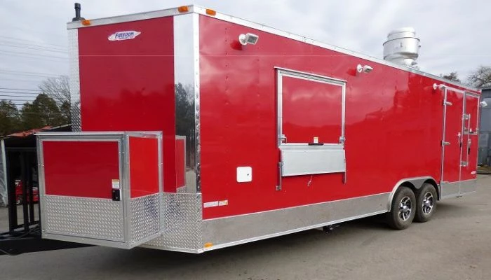 SLE Concessions Concession Trailer 8.5' X 24' (Red) Event Catering BBQ Smoker Enclosed - Image 2