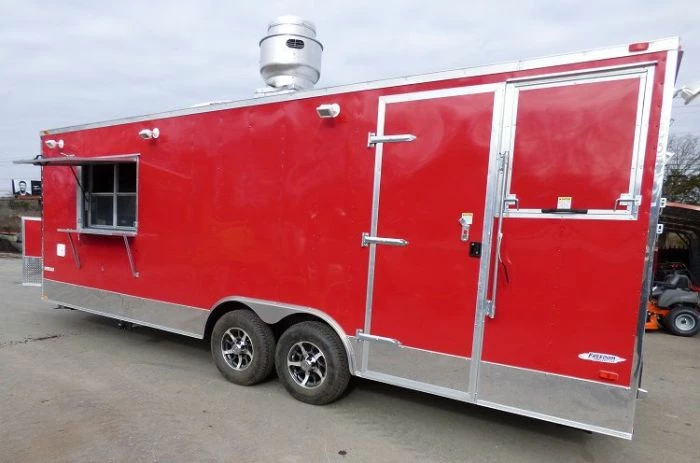 SLE Concessions Concession Trailer 8.5' X 24' (Red) Event Catering BBQ Smoker Enclosed - Image 4