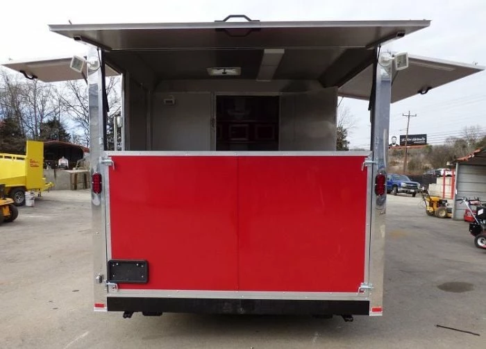SLE Concessions Concession Trailer 8.5' X 24' (Red) Event Catering BBQ Smoker Enclosed - Image 3