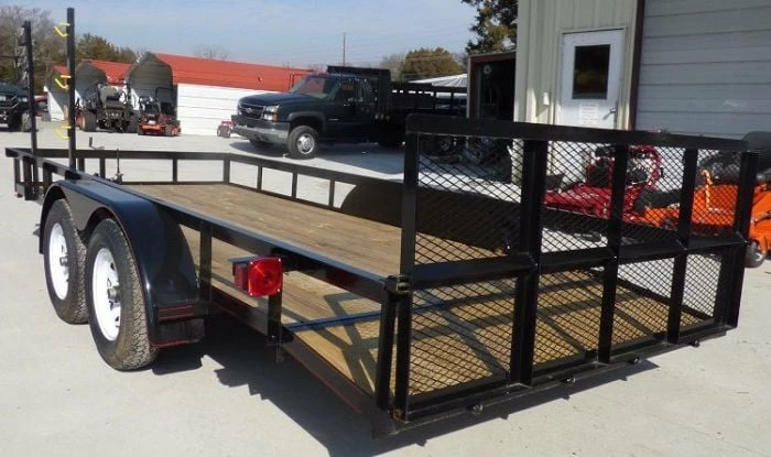 SLE Utility Trailers Utility Trailer 6.4x16 Dove Tail Double Axle Includes Gate And Trimmer Racks - Image 5