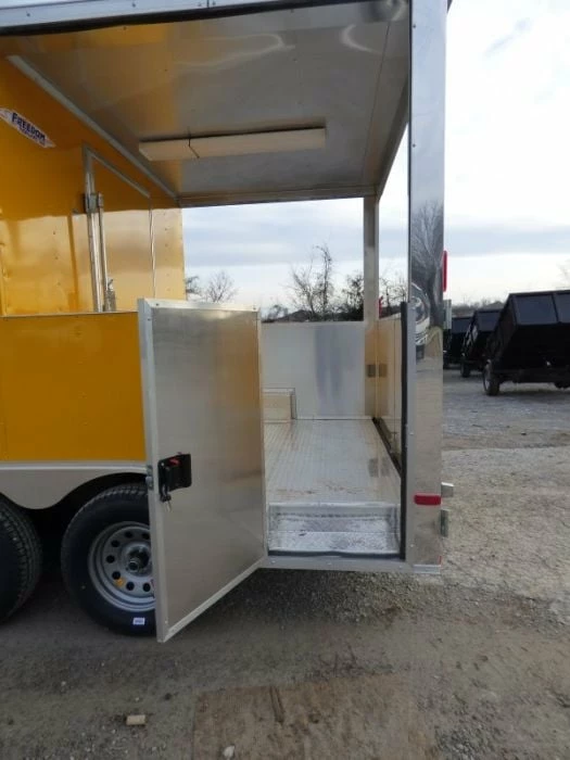SLE Concessions Concession Trailer 8.5'x14' Yellow - Smoker BBQ Catering Event - Image 4