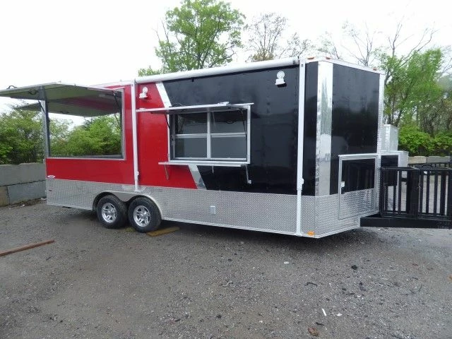 SLE Concessions Concession Trailer 8.5 X 20 Black/Red BBQ Food Event - Image 5