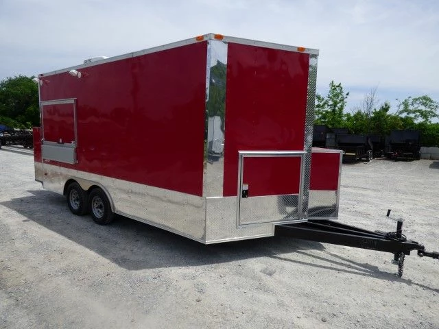 SLE Concessions Concession Trailer 8.5 X 16 Red - Food Event Catering