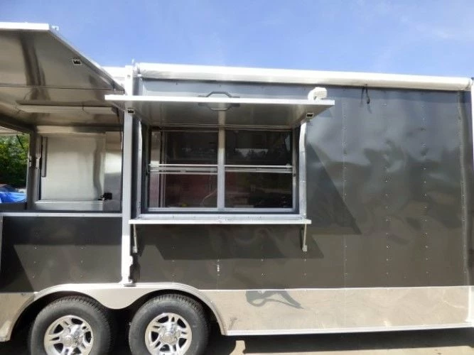 SLE Concessions 8.5' X 20' Concession Food Trailer Charcoal Grey With Appliances - Image 5