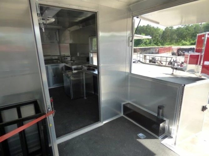 SLE Concessions 8.5' X 20' Concession Food Trailer Charcoal Grey With Appliances - Image 4
