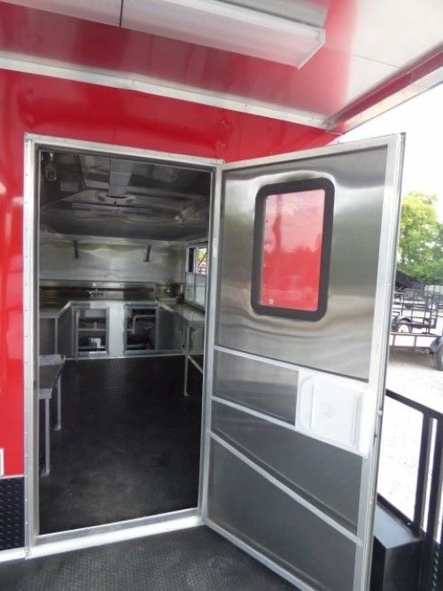 SLE Concessions 8.5' X 26' Concession Food Trailer Red With Appliances - Image 3