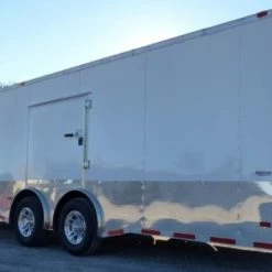 SLE Enclosed Trailers Enclosed Trailer 8.5' X 28' White Motorcycle Car Event Trailer Storage