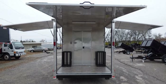 SLE Concessions 8.5' X 24' Concession Food Trailer Silver Frost Catering Event - Image 2