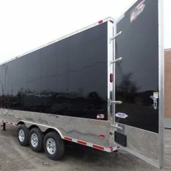 SLE Concessions Concession Trailer 8.5' X 30 Black Gooseneck Event Trailer