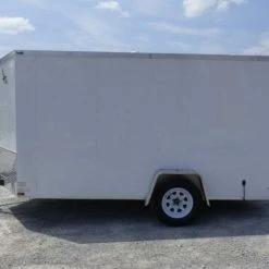 SLE Enclosed Trailers Enclosed Trailer 7'x12' 3500 Lb Axle V-Nose W/ Barn Doors Storage