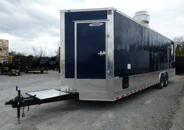 SLE 8.5' X 28' Concession Food Trailer Blue - Image 2