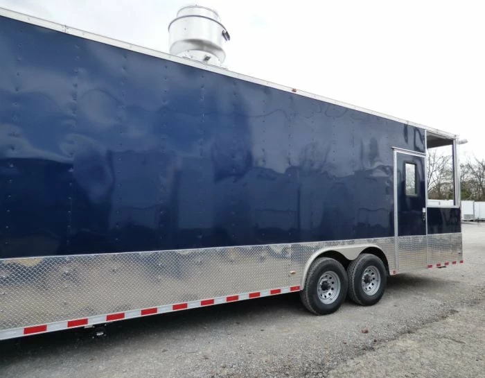 SLE 8.5' X 28' Concession Food Trailer Blue - Image 3