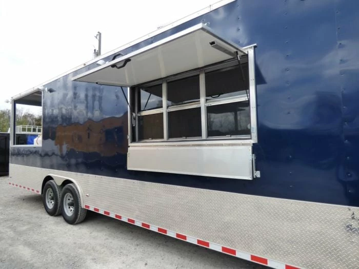 SLE 8.5' X 28' Concession Food Trailer Blue - Image 5