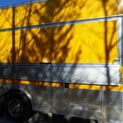 SLE Concessions 8.5' X 25' Concession Food Yellow Trailer -Ferris Sales p1300414