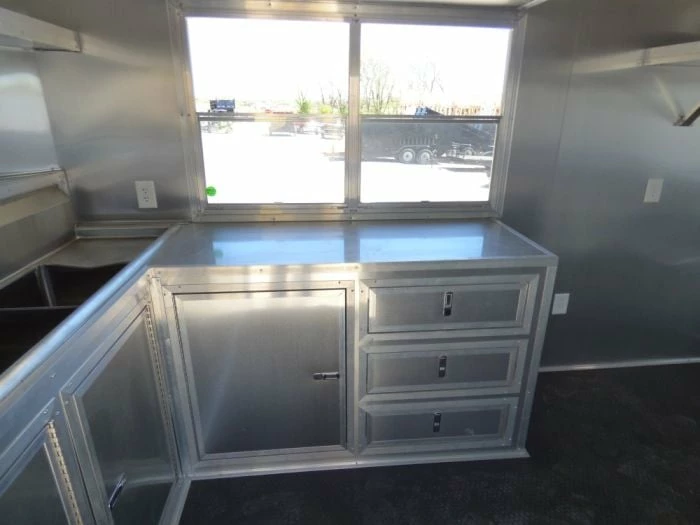 SLE Concessions 8.5' X 27' Concession Trailer Silver Frost Food Event Catering - Image 4