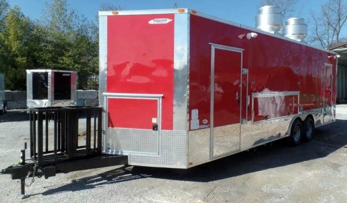 SLE Concessions 8.5' X 26' Concession Food Trailer Red Event Catering - Image 3