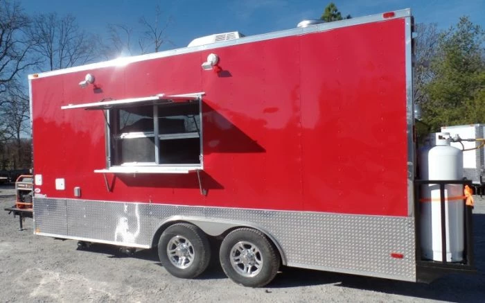 SLE Concessions 8.5' X 18' Concession Food Red Event Catering Trailer - Image 5