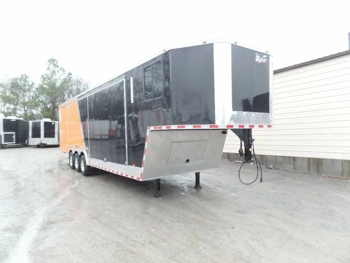 SLE Enclosed Trailers Black/Orange 8.5x36' Goosneck Enclosed Trailer Storage - Image 6