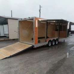 SLE Enclosed Trailers Black/Orange 8.5x36' Goosneck Enclosed Trailer Storage
