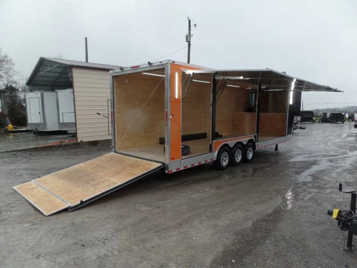 SLE Enclosed Trailers Black/Orange 8.5x36' Goosneck Enclosed Trailer Storage