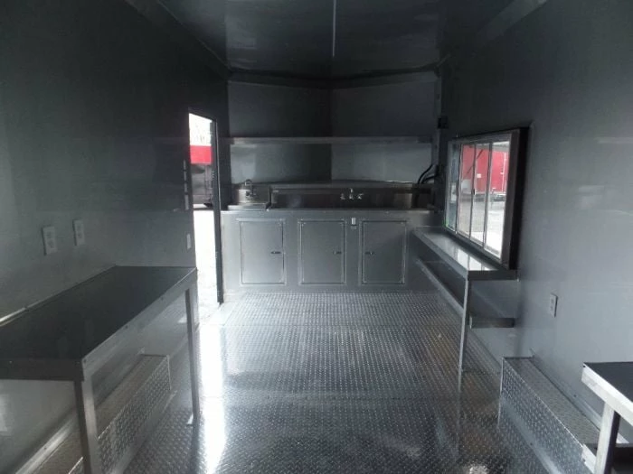 SLE Concessions 8.5' X 20' Black Concession Food Trailer - Image 6