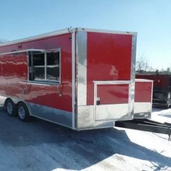 SLE Concessions 8.5' X 16' Concession Trailer Red Food Catering Event