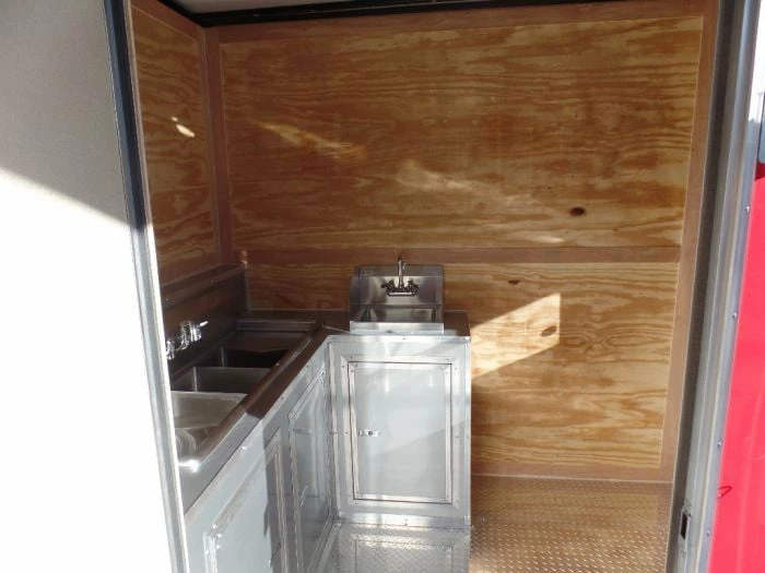 SLE Concessions 8.5' X 20' Concession Food Trailer Red BBQ - Image 4