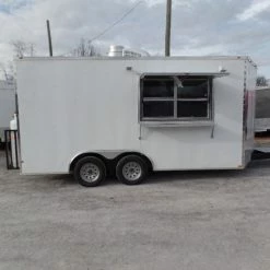 SLE Concessions 8.5' X 16' Concession Food Trailer White With Appliances