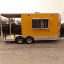 SLE Concessions 8.5' X 17' BBQ Concession Food Porch Style Trailer