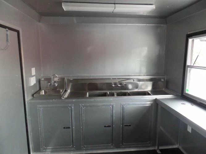 SLE Concessions 8.5' X 24' Concession Food Trailer White Event Catering - Image 3