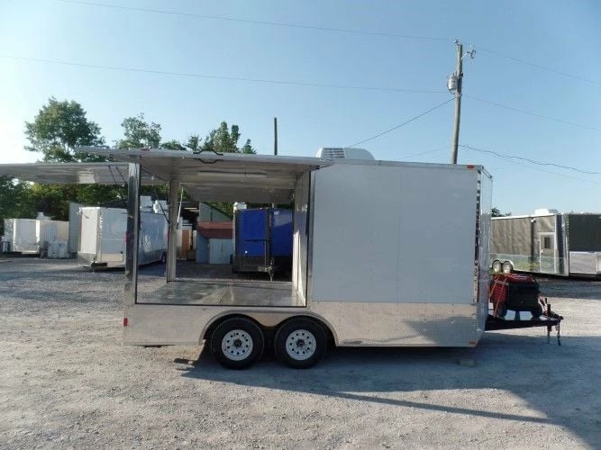 SLE Concessions 8.5' X 16' Concession Food Trailer White Pizza Event Catering - Image 4