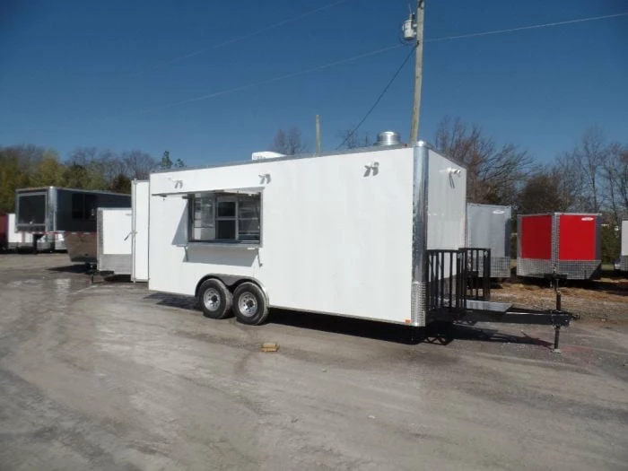 SLE Concessions 8.5' X 20' White Catering Concession Food Trailer