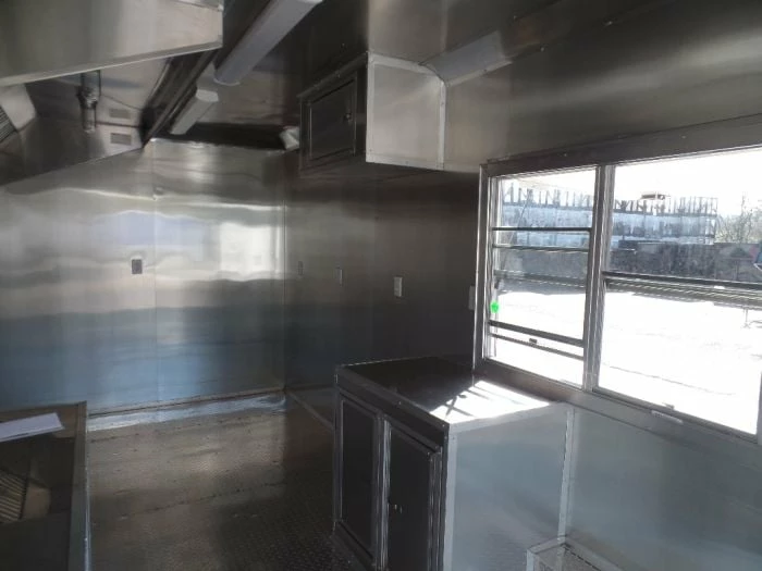 SLE Concessions 8.5' X 20' White Catering Concession Food Trailer - Image 3