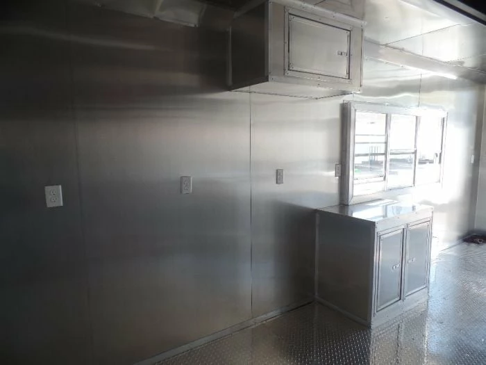 SLE Concessions 8.5' X 20' White Catering Concession Food Trailer - Image 6