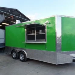SLE Concessions 8.5' X 16' Lime Green Concession Food Catering Trailer