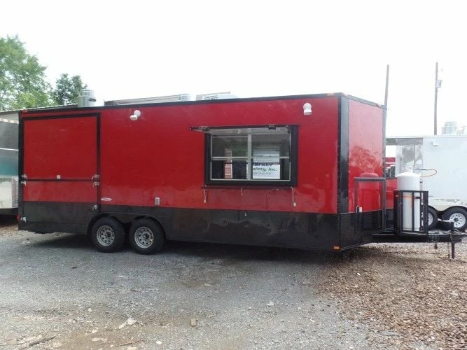 SLE Concessions 8.5' X 22' Concession Food Red Event Catering Trailer - Image 4