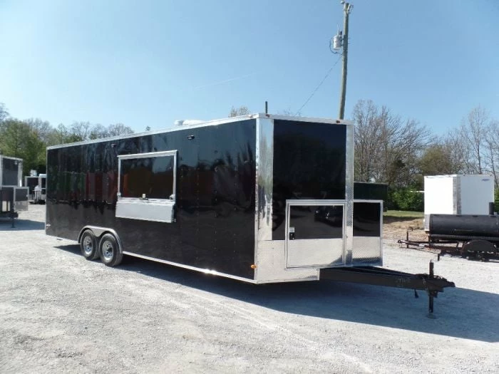 SLE Concessions 8.5' X 24' Black Concession Food Trailer - Image 4