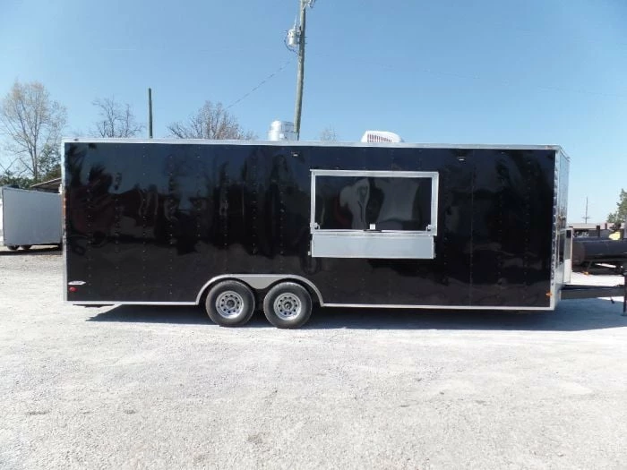 SLE Concessions 8.5' X 24' Black Concession Food Trailer