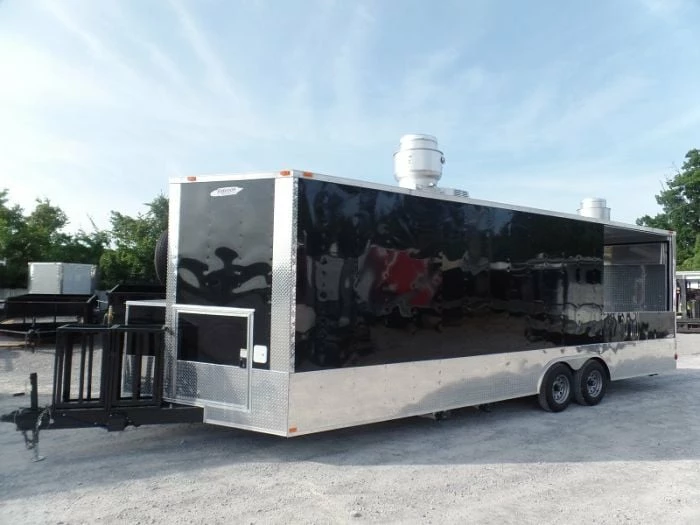SLE Concessions 8.5' X 26' Concession Food Trailer Black Event Catering - Image 4