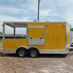 SLE Concessions 8.5' X 16' Yellow Concession Food Catering Event Trailer